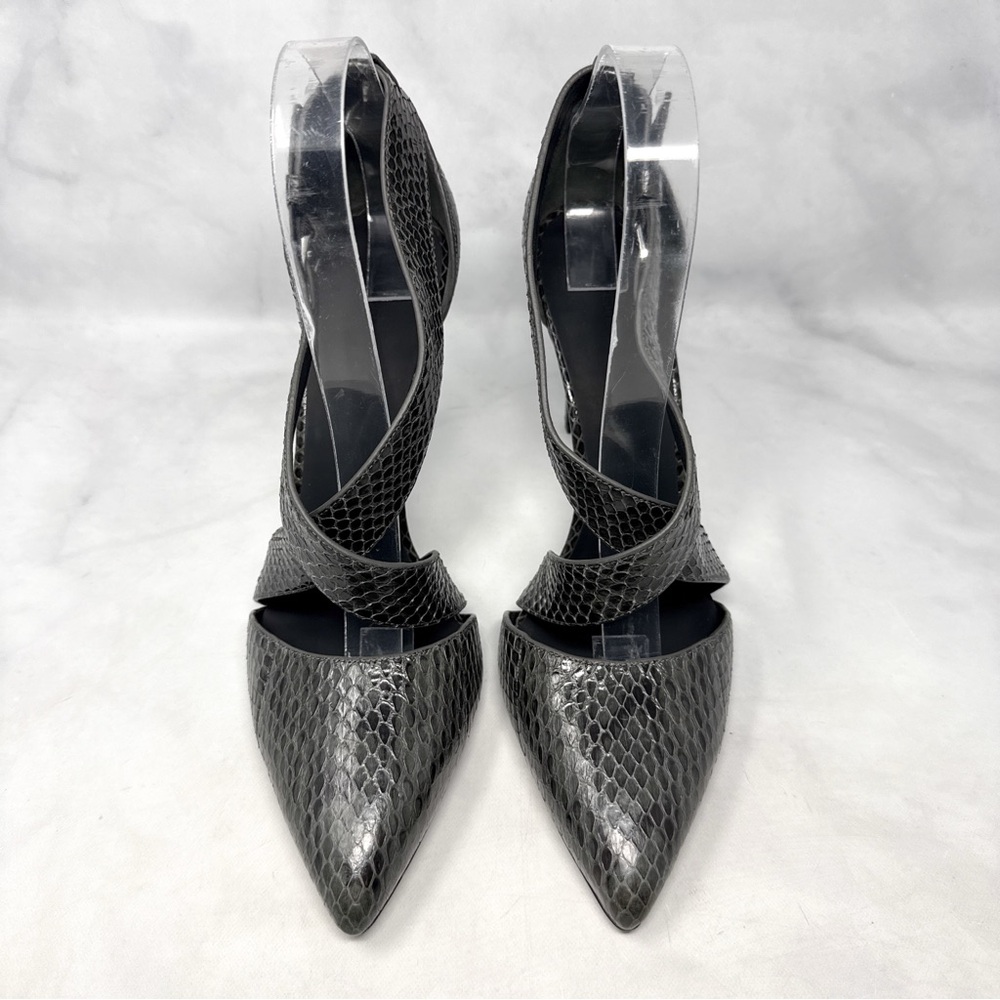 NEW Alexander Wang Marcelle Snakeskin Strappy Pointed Toe Pump Heel Leather 40.5 - Picture 4 of 14